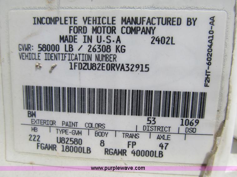 image for item B2711 1994 Ford LT8000 mixer truck