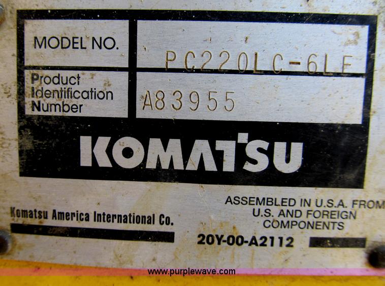 image for item B2715 1999 Komatsu PC220LC-6LE excavator