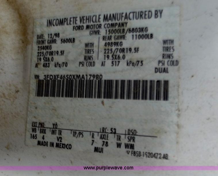 image for item C2091 1999 Ford F450 XL Super Duty dump truck