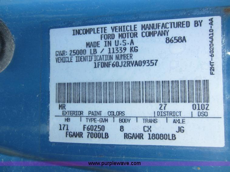 image for item D5545 1994 Ford F600 winch truck