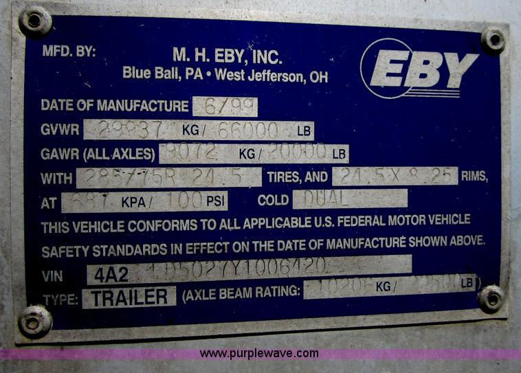 image for item A3881 2000 Eby 50' livestock trailer