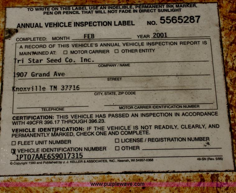 image for item A4934 1995 Trailmobile semi trailer