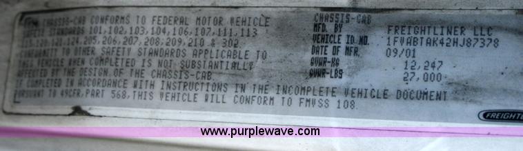 image for item A4935 2002 Freightliner FL70 box truck