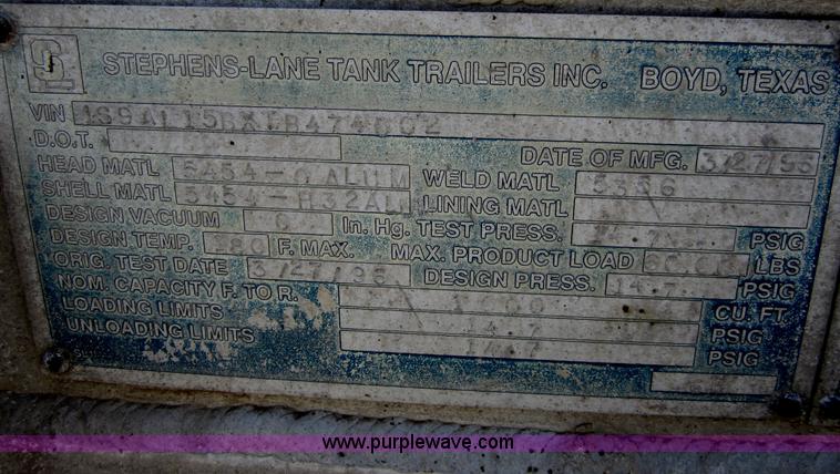 image for item C2536 1996 Stephens 42' pneumatic dry bulk trailer