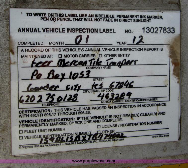 image for item C2536 1996 Stephens 42' pneumatic dry bulk trailer