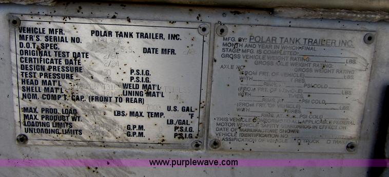 image for item C2538 1994 Polar tanker trailer