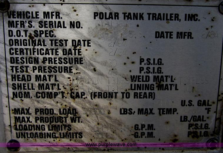 image for item C2538 1994 Polar tanker trailer