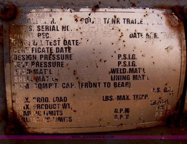 image for item C2539 1991 Polar tanker trailer