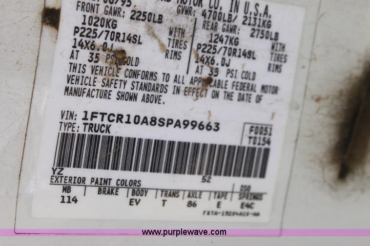 image for item D5126 1995 Ford Ranger pickup truck