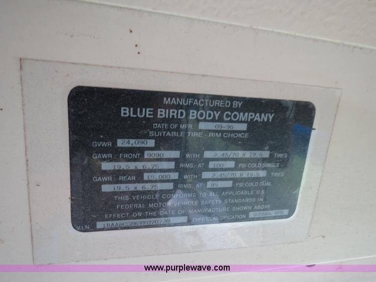 image for item A5342 1997 Blue Bird TC2000 school bus