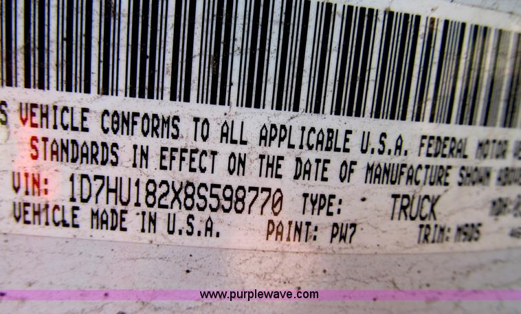 image for item B2725 2008 Dodge Ram 1500 extended cab pickup truck