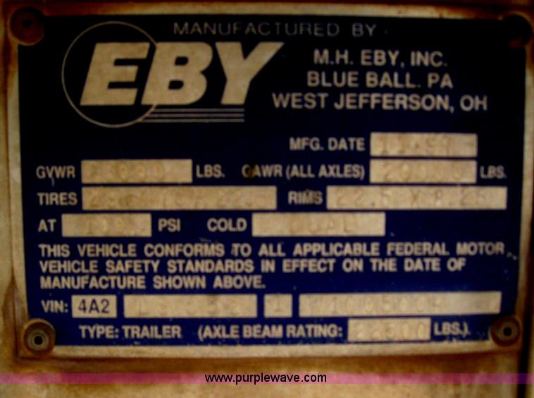 image for item B3282 1998 Eby 53' hog trailer