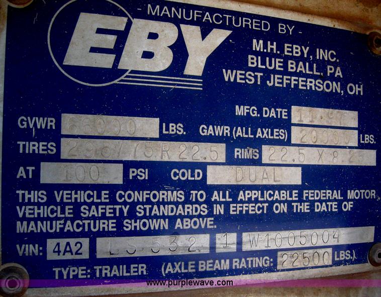 image for item B3282 1998 Eby 53' hog trailer