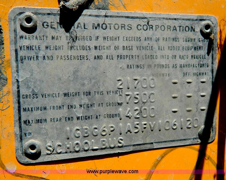 image for item B3737 1985 Chevrolet 60 school bus