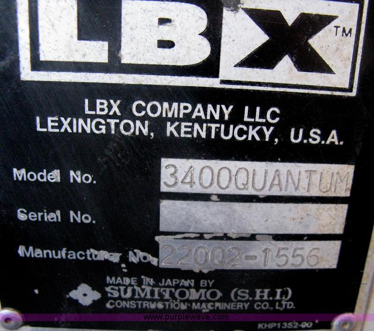 image for item A6410 2000 Link-Belt  3400 Quantum excavator