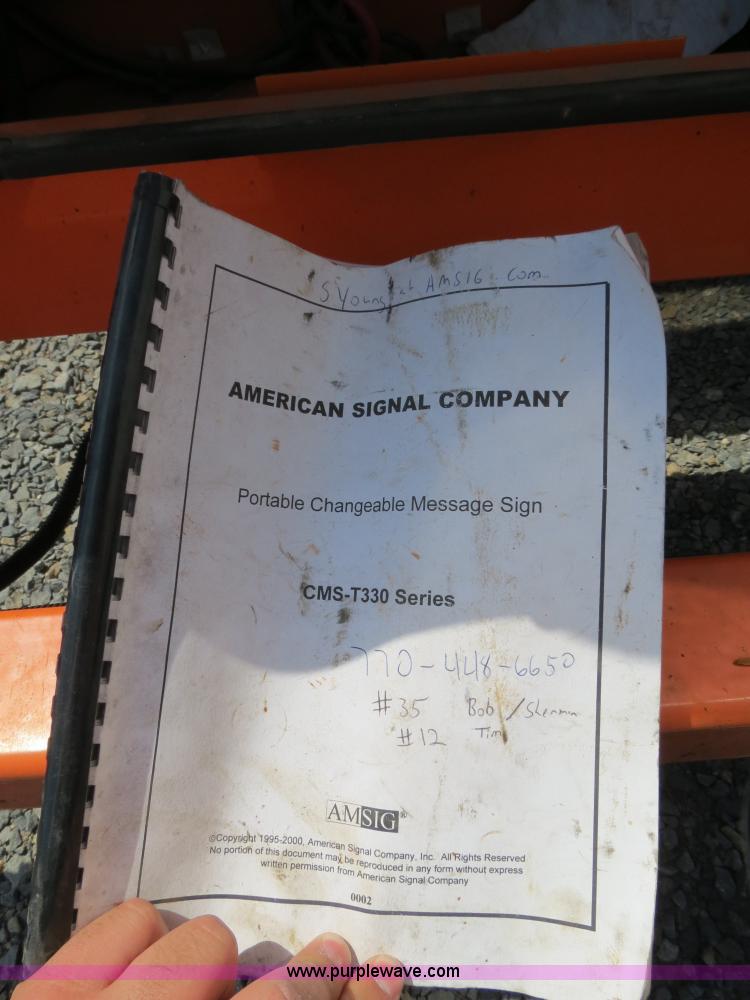 image for item B2371 2001 AMSIG CMS-T331 portable message board