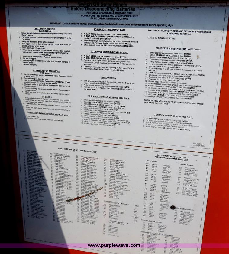 image for item B2371 2001 AMSIG CMS-T331 portable message board