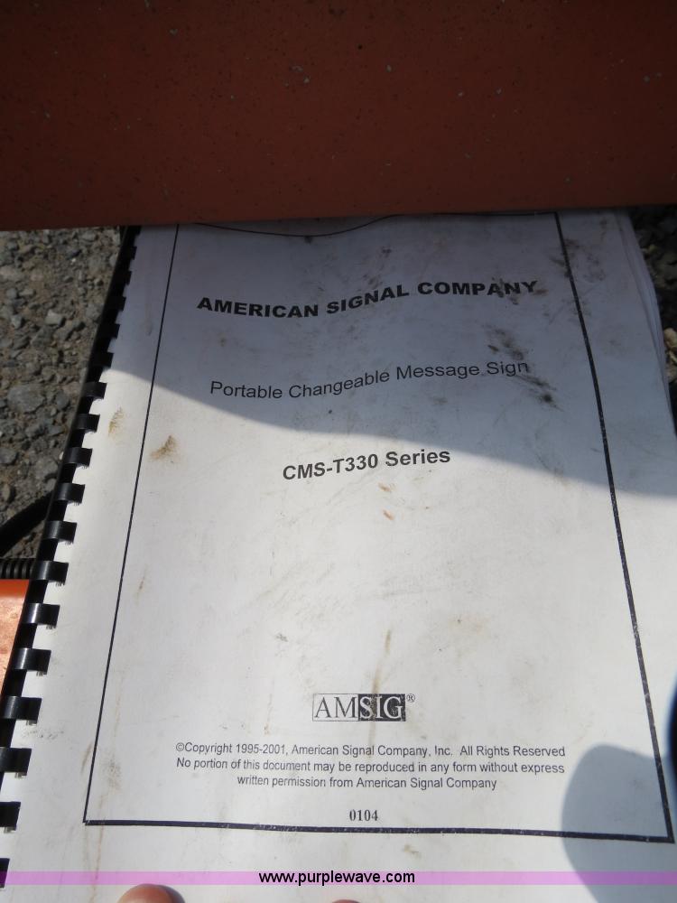 image for item B2372 2001 AMSIG CMS-T331 portable message board