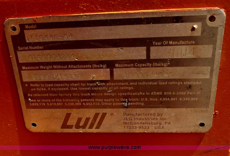 image for item B2383 2004 Lull 1044C-54 telehandler