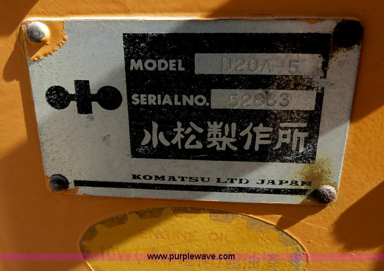 image for item B2392 1982 Komatsu D20A-5 dozer