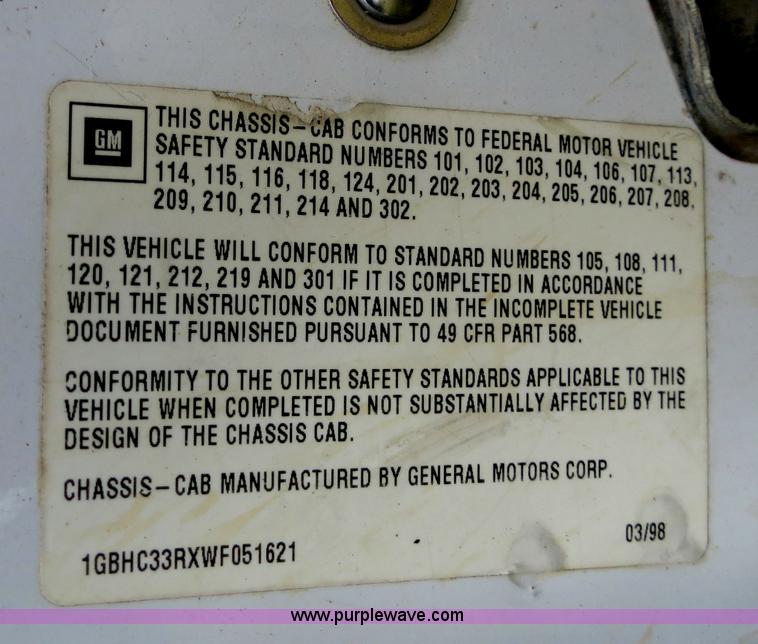 image for item B2401 1998 Chevrolet 3500 flatbed pickup truck
