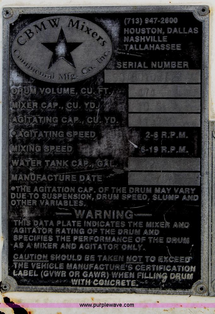 image for item B6760 2000 Western Star 4864FX concrete mixer truck