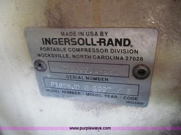 image for item C2244 1997 Ingersoll Rand 185 air compressor