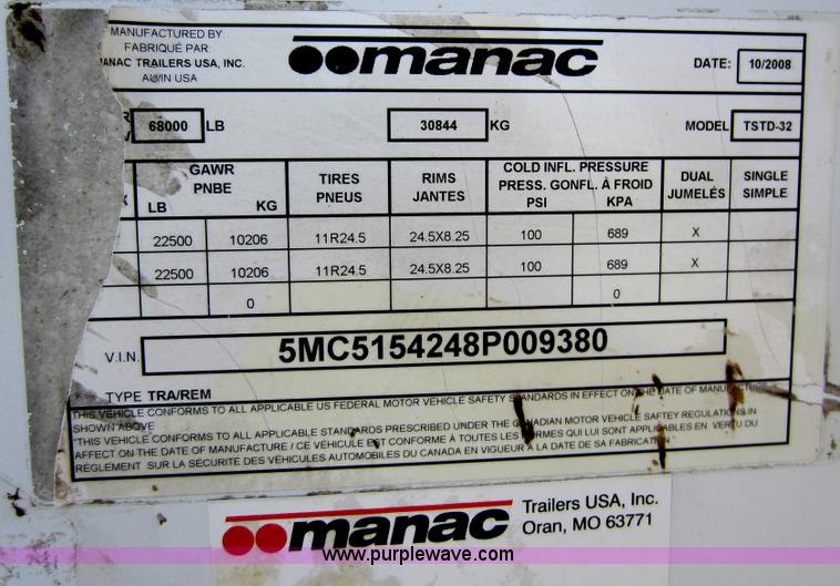 image for item C5395 2008 CPS 32' end dump trailer