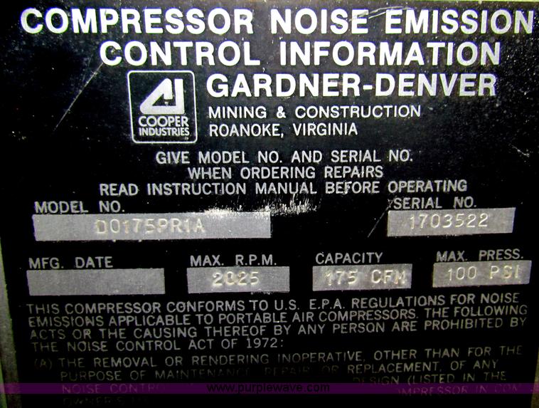 image for item B1348 Gardner Denver air compressor
