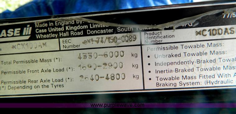 image for item B3687 2002 Case IH CX100 MFWD tractor