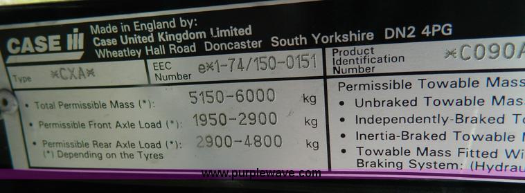 image for item B3688 2002 Case IH CX90 MFWD tractor