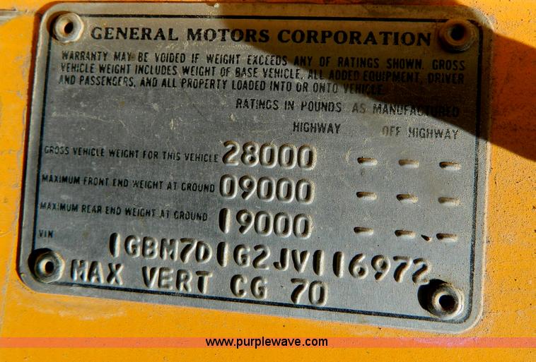 image for item B3689 1988 Chevrolet Kodiak dump truck