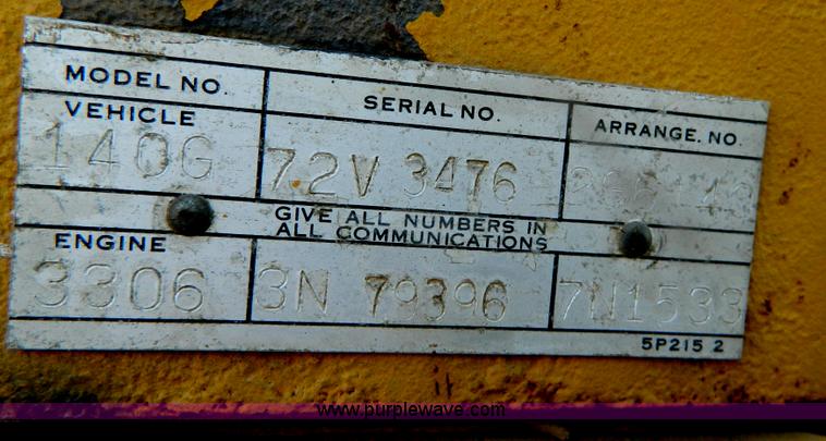 image for item B3699 1979 Caterpillar 140G motor grader