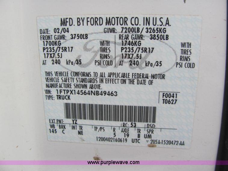 image for item C2570 2004 Ford F150 XLT Supercab pickup truck