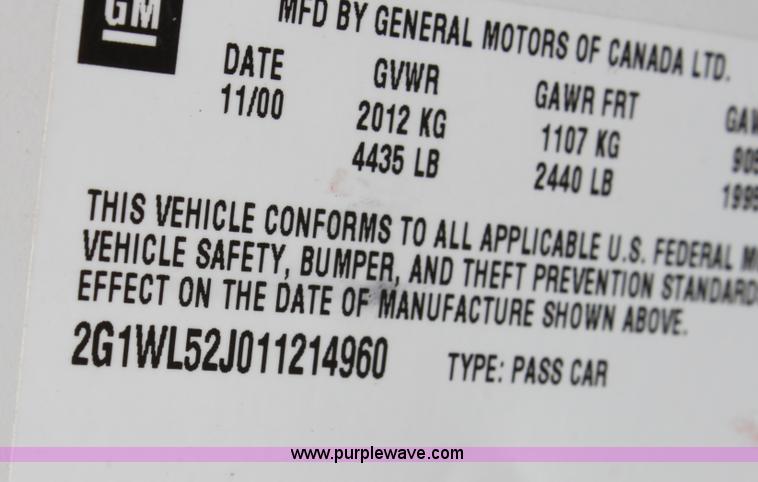 image for item D5035 2001 Chevrolet Lumina