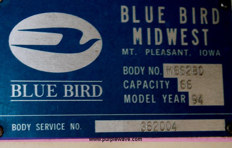 image for item D5188 1994 Blue Bird school bus