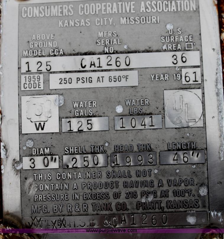 image for item D5196 R&R 125 gallon propane tank