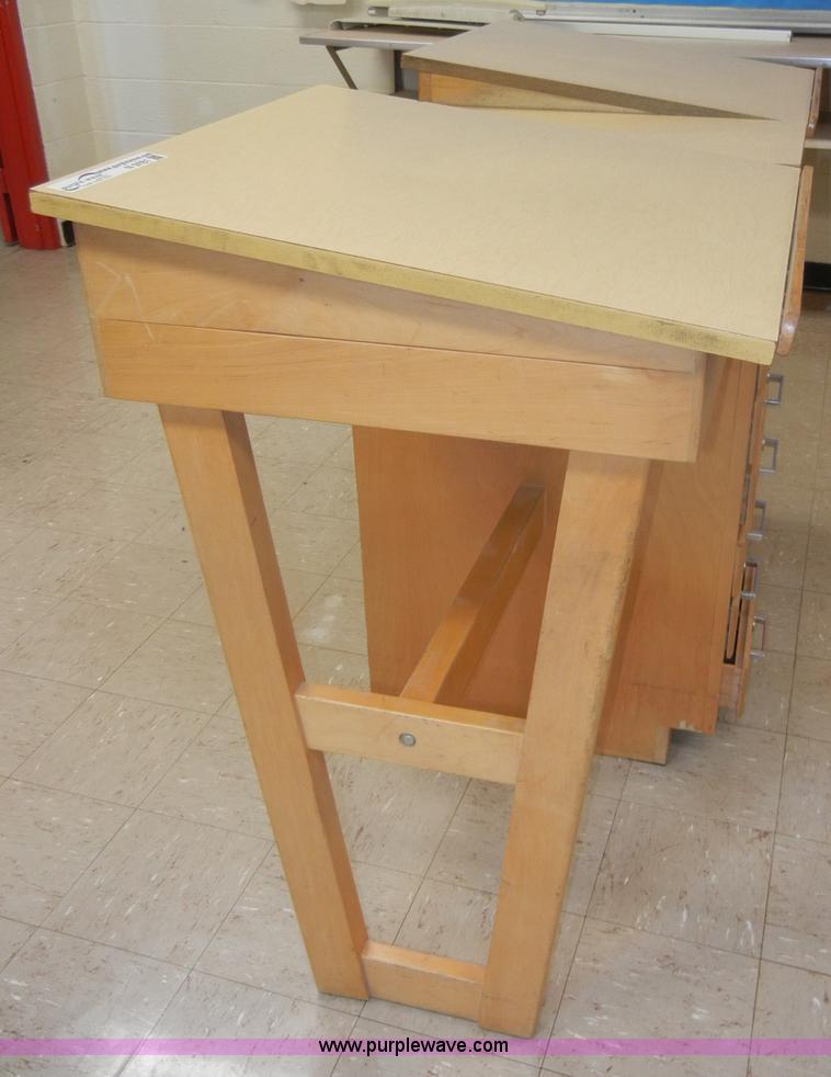 image for item N9781 (6) wooden drafting tables
