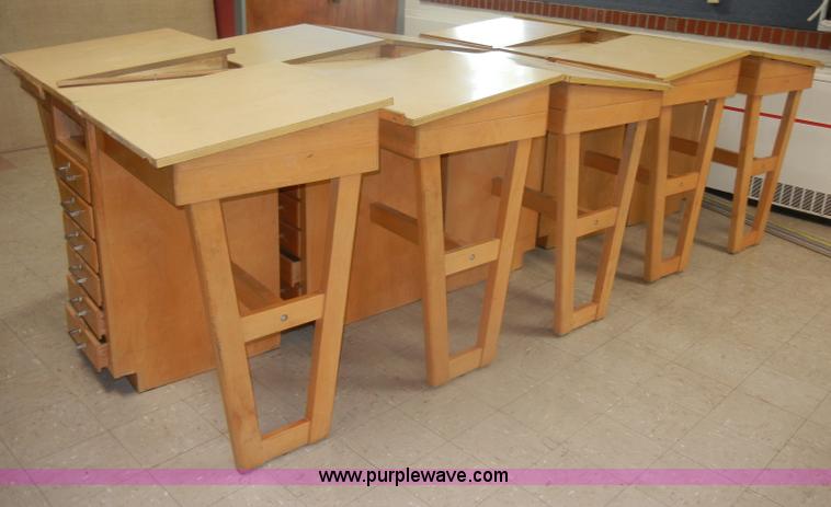 image for item N9781 (6) wooden drafting tables