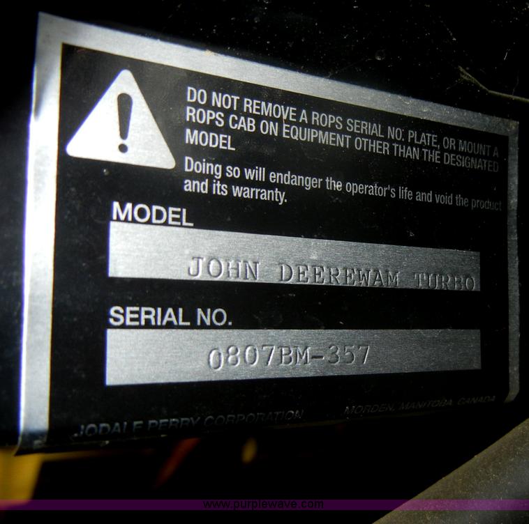 image for item N9864 John Deere WAM turbo enclosure