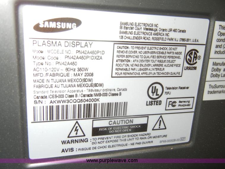 image for item N9805 Samsung 42" plasma television