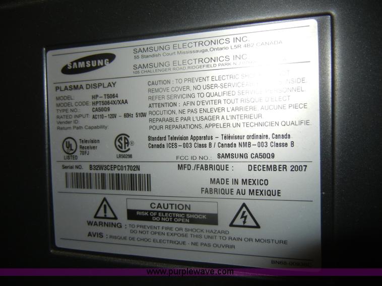 image for item N9806 Samsung 50" plasma television