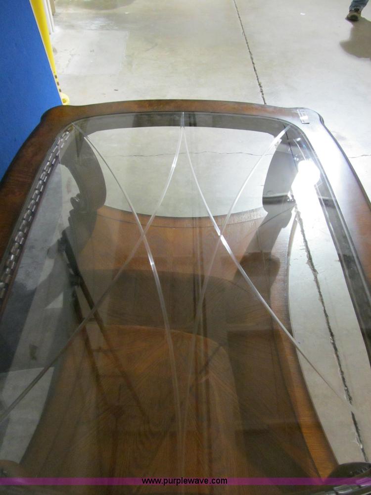 image for item S9300 Wooden coffee table with glass insert