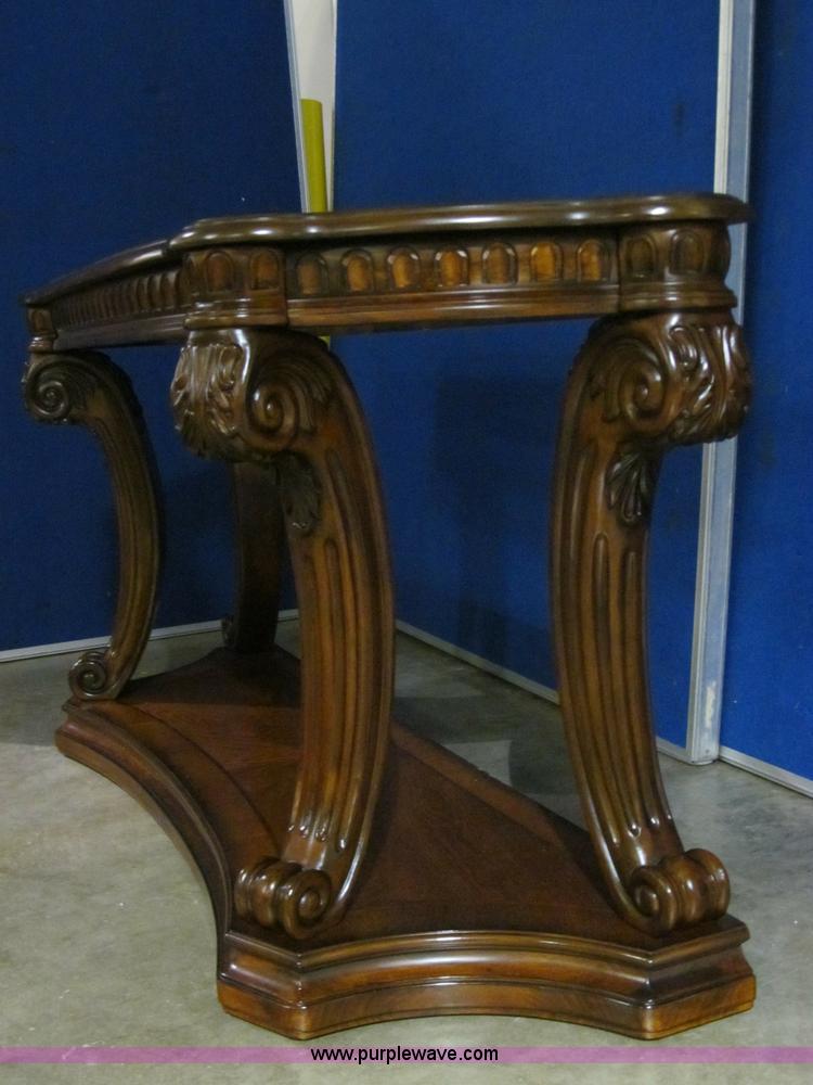 image for item S9302 Wooden wall table with glass inserts