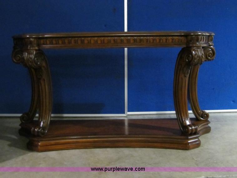 image for item S9302 Wooden wall table with glass inserts