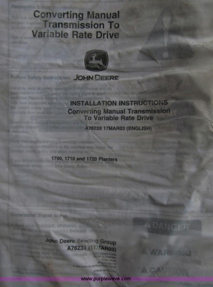 image for item C3501 John Deere planter transmission conversion kit