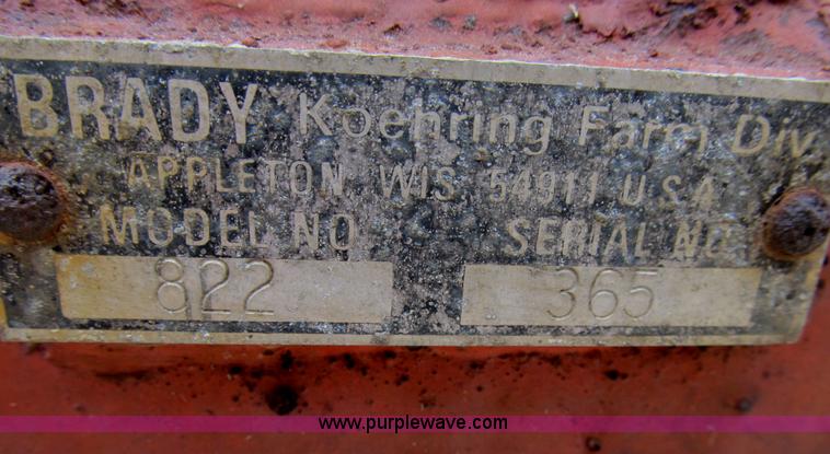 image for item K9295 Brady Koehring 822 chisel plow