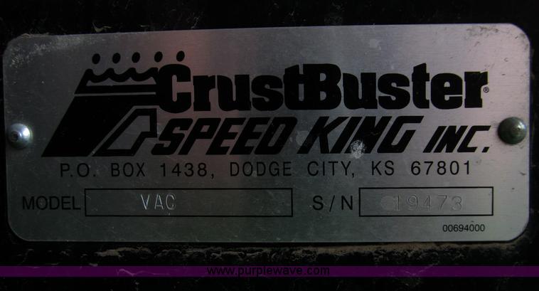 image for item S9999 Crust Buster Speed King VAC hydraulic vacuum