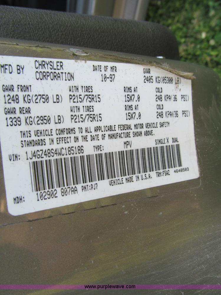 image for item A8316 1998 Jeep Grand Cherokee SUV