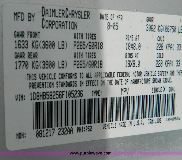 image for item B3767 2006 Dodge Durango Limited SUV